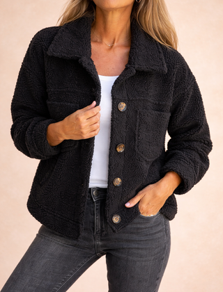 Women’s Naomi everyday jacket by Christine Brewer, lightweight coat with a stylish fit, shown on a model.