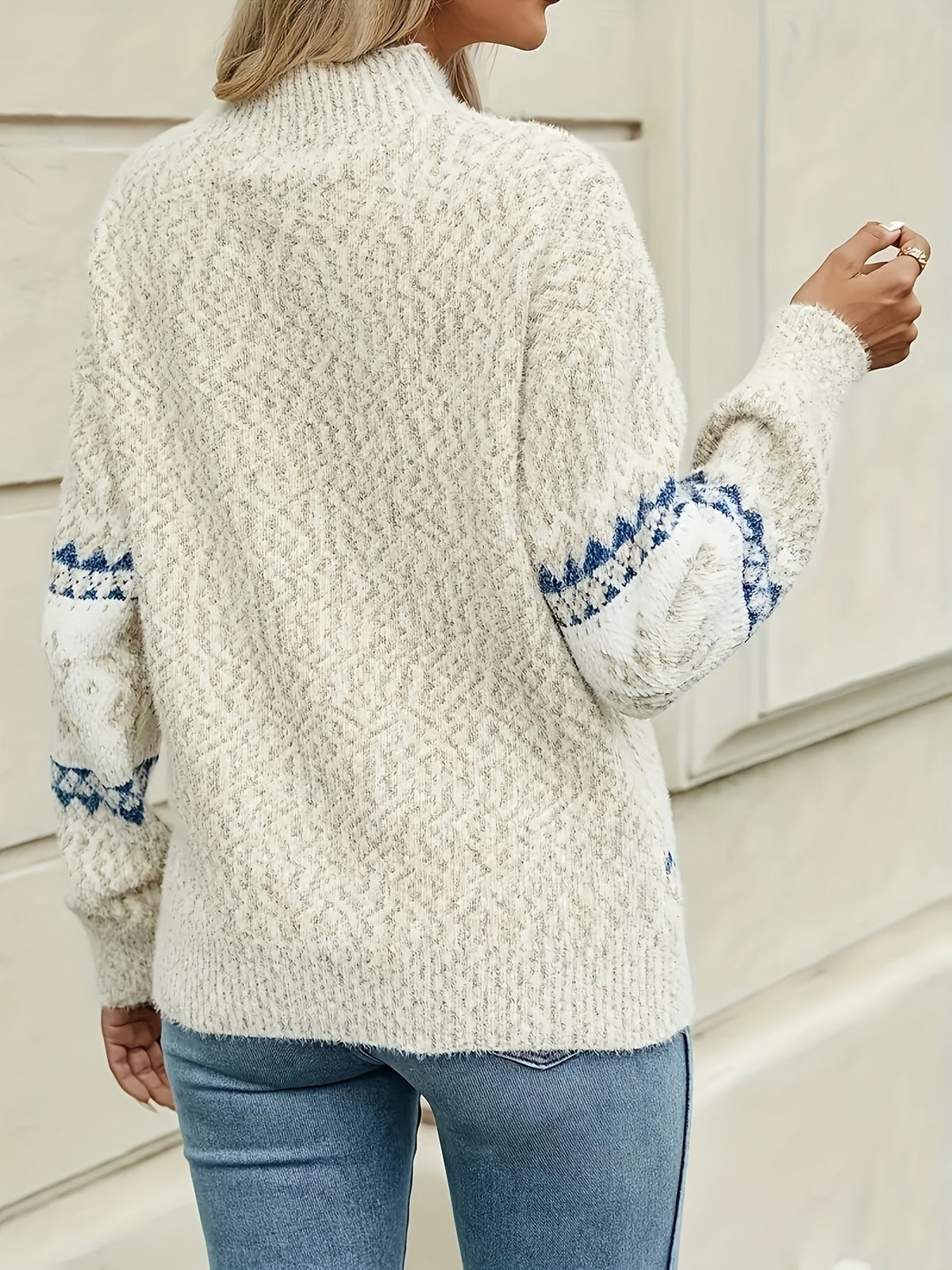 Lisbet | Women's Fair Isle Sweater Nordic Crew Neck Knit Pullover Soft Warm Winter