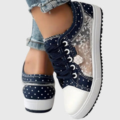 Breathable cushioned orthopedic women's sneakers by Christine Brewer, featuring supportive design and comfortable fit for everyday wear.