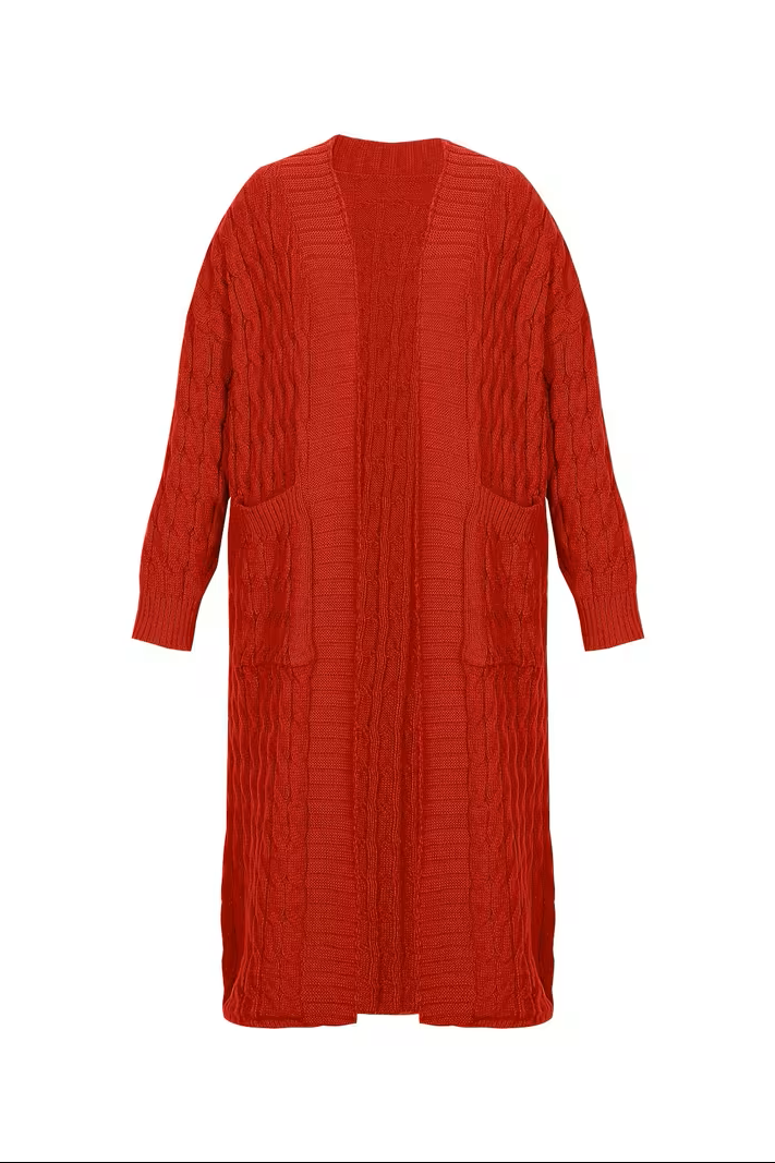 Christine Brewer Sadie asymmetric knit cardigan for women, featuring a stylish, cozy coat with unique draped design.