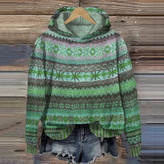 Lightweight oversized knit hoodie from Christine Brewer's Sienna #1752 Collection, soft and cozy in neutral tones.
