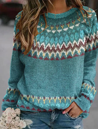 Women’s knit sweater from Christine Brewer's Caitlin #1752 Collection, in a cozy, textured knit fabric, shown in a neutral color.