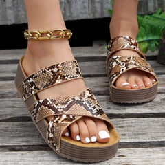 Women’s Abigail orthopedic leather strap sandals by Christine Brewer, featuring comfortable design and supportive straps.