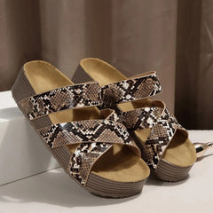Comfortable Abigail orthopedic leather strap sandals for women by Christine Brewer, featuring supportive design and stylish look.