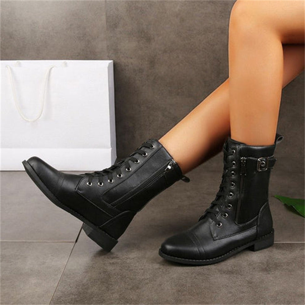 Erica | Ankle Boots, Women, Round Toe, Side Zip, Wide Width, Vegan Leather, Waterproof, Wedge