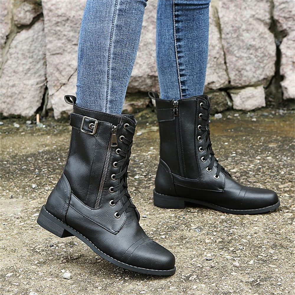 Erica | Ankle Boots, Women, Round Toe, Side Zip, Wide Width, Vegan Leather, Waterproof, Wedge