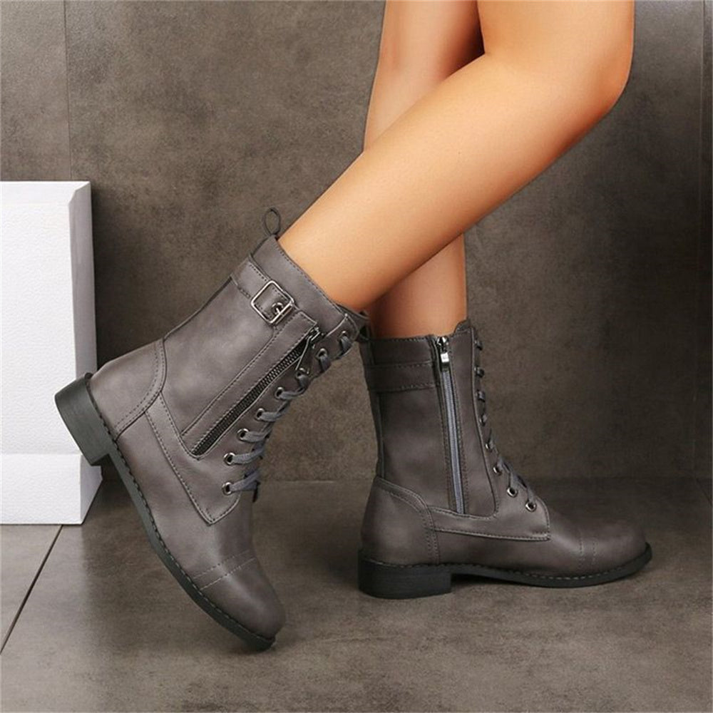 Erica | Ankle Boots, Women, Round Toe, Side Zip, Wide Width, Vegan Leather, Waterproof, Wedge