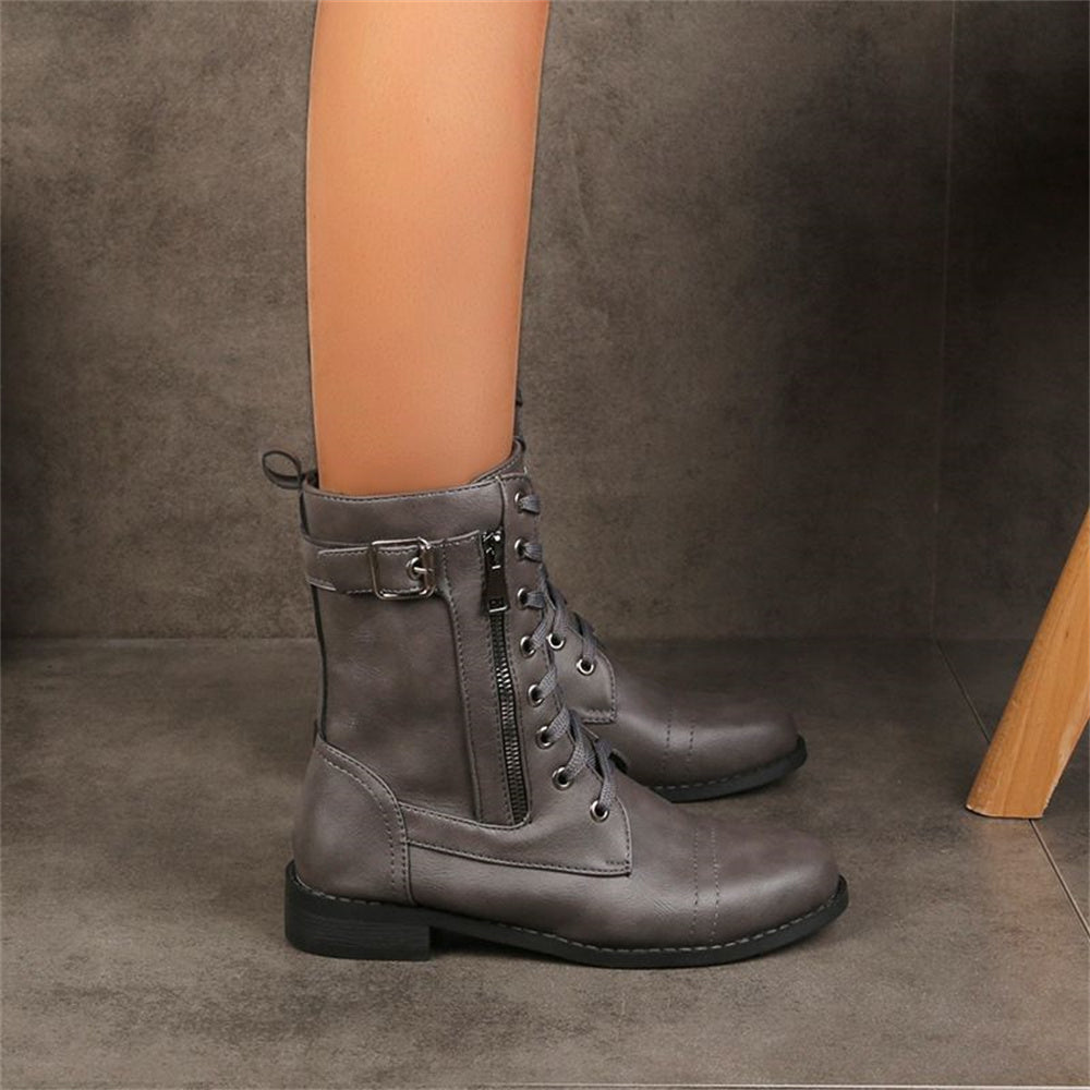 Erica | Ankle Boots, Women, Round Toe, Side Zip, Wide Width, Vegan Leather, Waterproof, Wedge
