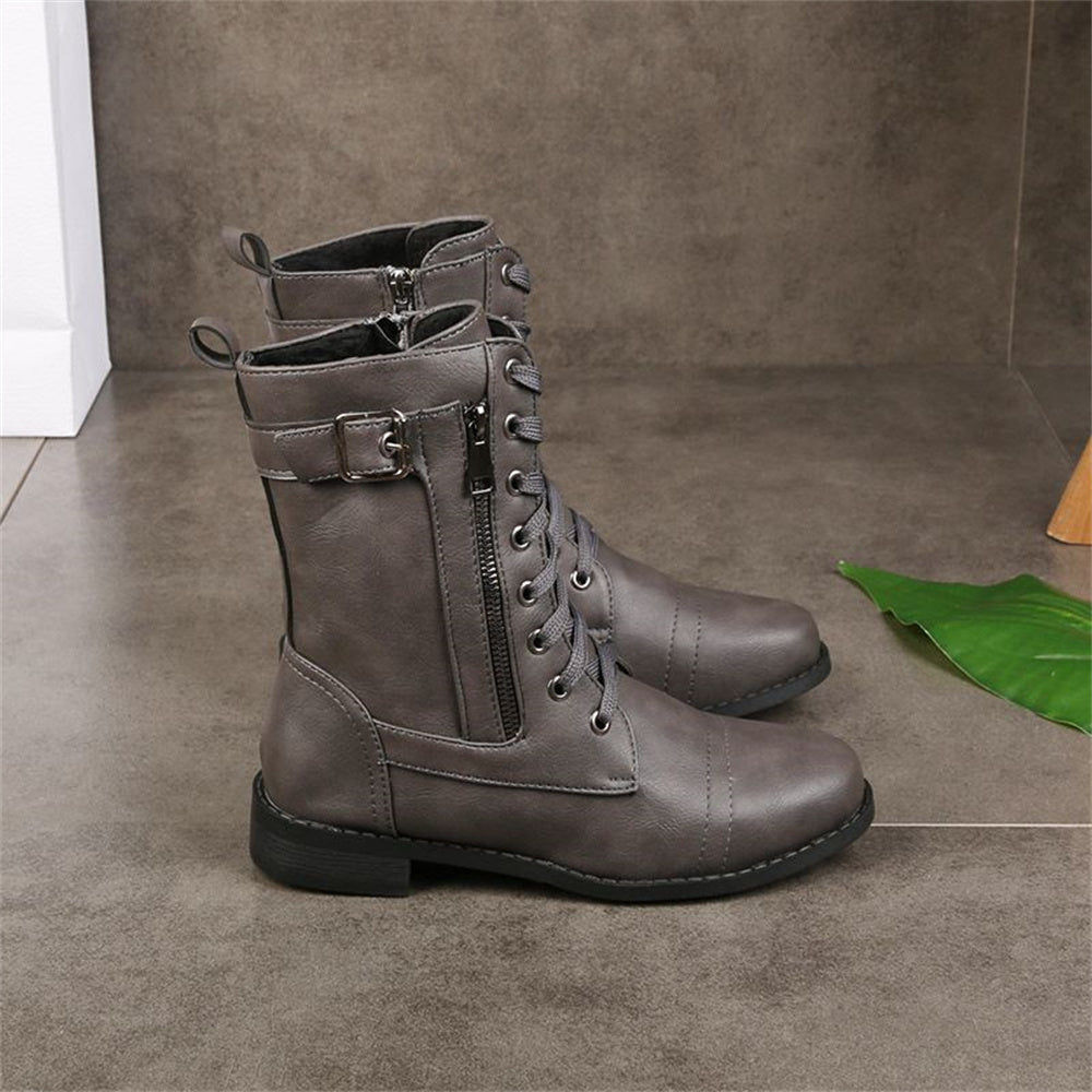 Erica | Ankle Boots, Women, Round Toe, Side Zip, Wide Width, Vegan Leather, Waterproof, Wedge