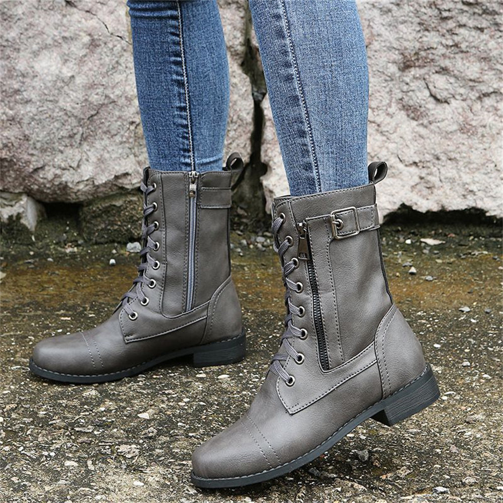 Erica | Ankle Boots, Women, Round Toe, Side Zip, Wide Width, Vegan Leather, Waterproof, Wedge
