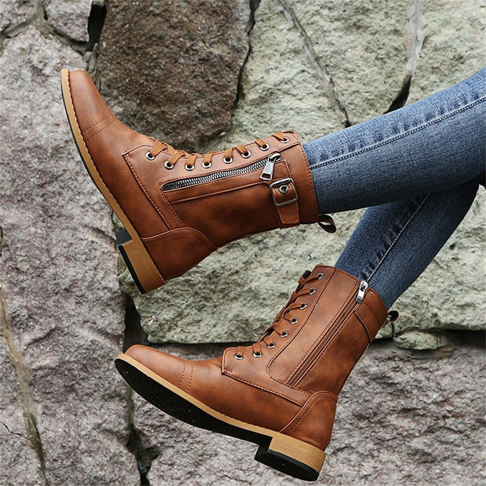 Erica | Ankle Boots, Women, Round Toe, Side Zip, Wide Width, Vegan Leather, Waterproof, Wedge