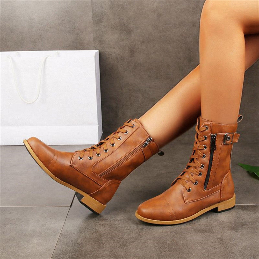 Erica | Ankle Boots, Women, Round Toe, Side Zip, Wide Width, Vegan Leather, Waterproof, Wedge