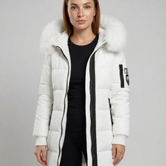 Women’s Sadie Cosy Puffer Jacket by Christine Brewer, upper body view showing quilted design and warm, insulated style.