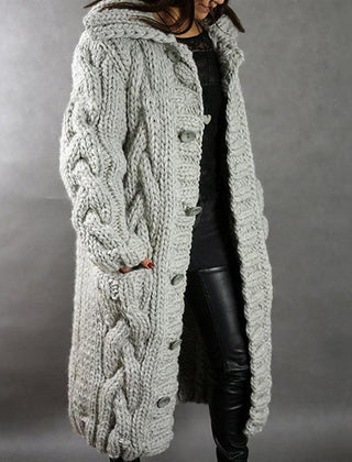 Karina elegant cozy coat by Christine Brewer with tummy coverage, featuring a soft fabric and stylish design for warmth and comfort.