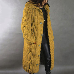 Elegant cozy coat by Christine Brewer featuring tummy coverage, stylish design, and comfortable fabric for winter wear.