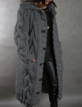 Christine Brewer Karina elegant cosy coat with tummy coverage, shown in a stylish, warm winter coat with a soft, plush fabric.