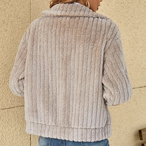 Christine Brewer Carmen women's jacket, style #2307 Hannah, featuring a casual plush cardigan in a cozy, relaxed fit.