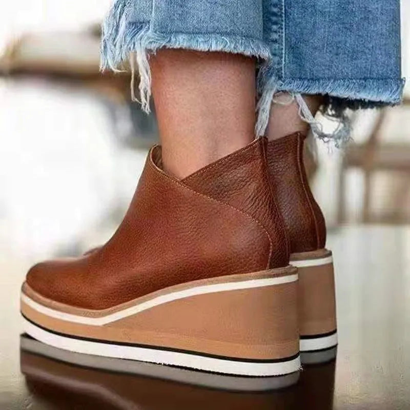 Jeanne | Waterproof Boots Ankle Boots Booties Women Winter Fall Warm Side Zip Zip Up