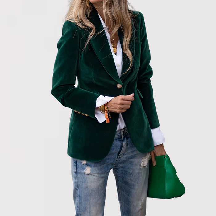 Wanda | Velvet Cable-Knit Jacket for Women