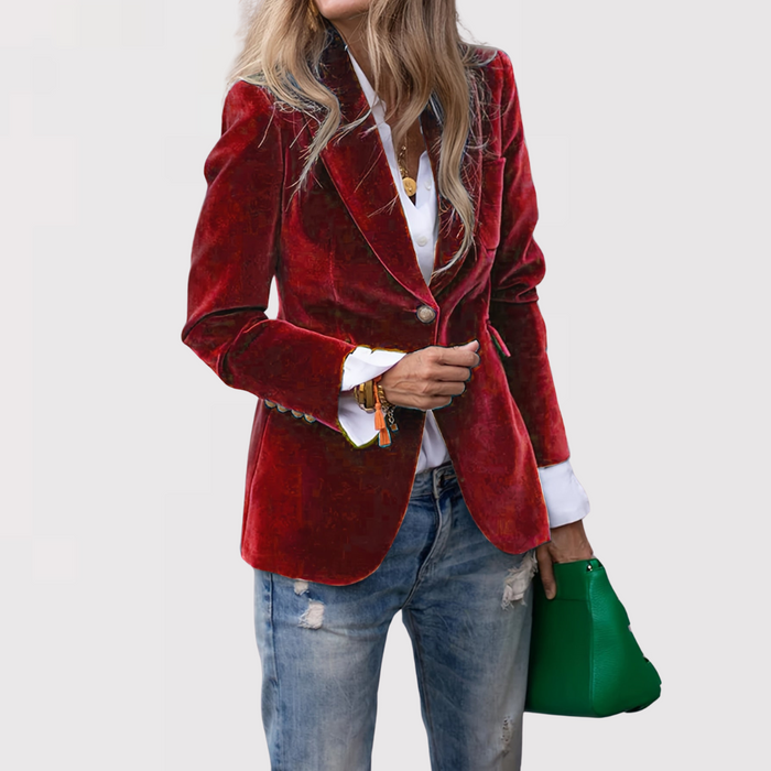 Wanda | Velvet Cable-Knit Jacket for Women