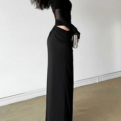 Elegant French-style slim-fit white dress by Christine Brewer with a classic design, showcased on a mannequin.