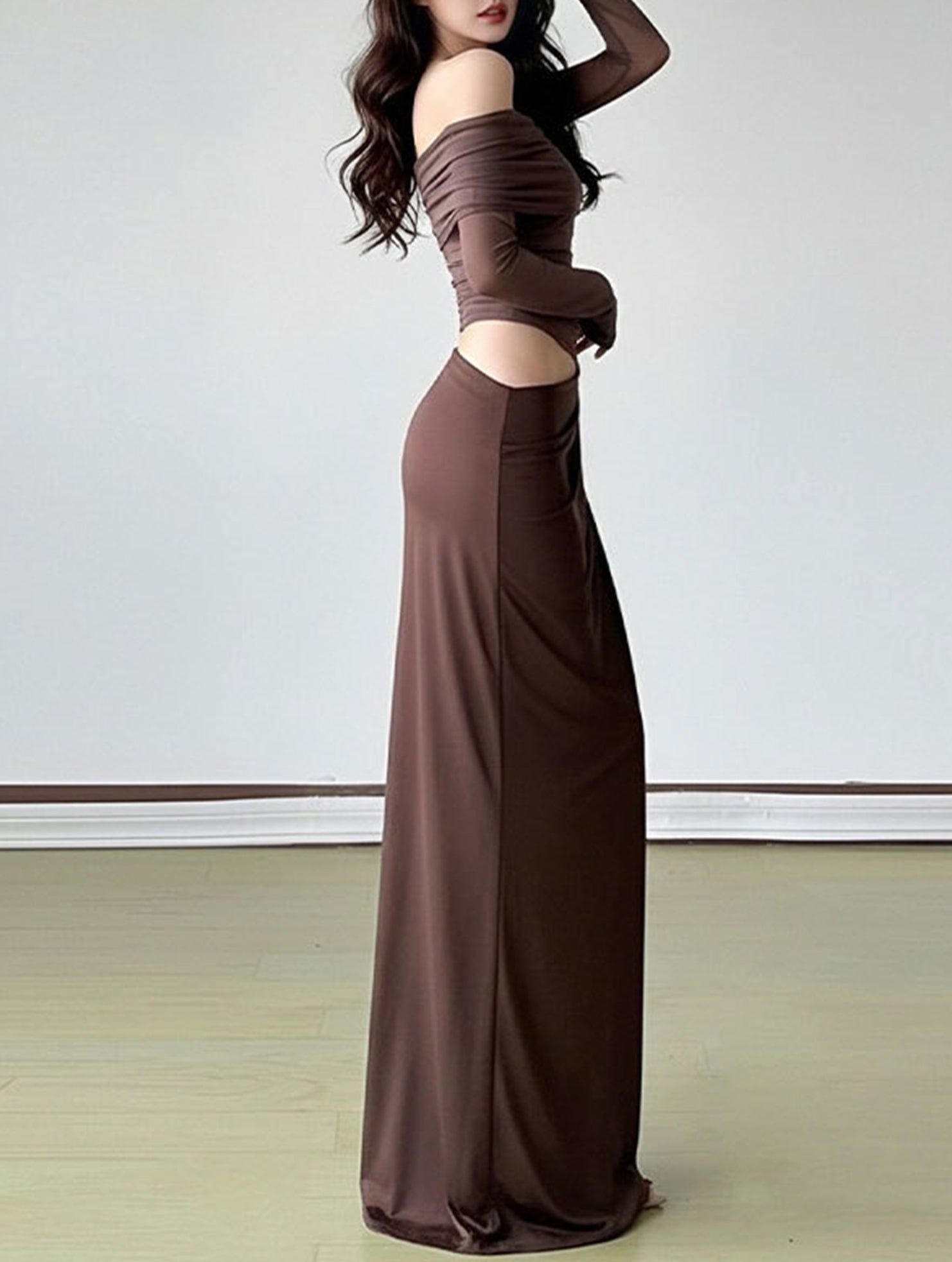 Elegant white French-style slim-fit dress by Christine Brewer, featuring a tailored design and classic silhouette.