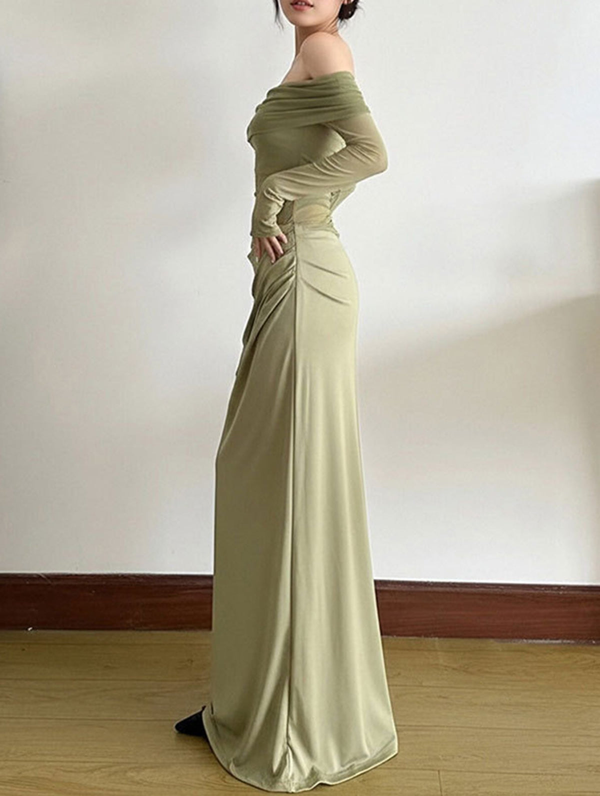 Elegant white French-style slim-fit dress by Christine Brewer, featuring a fitted silhouette and intricate design details.