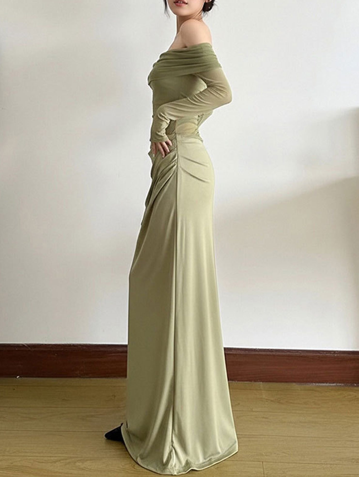 Elegant white French-style slim-fit dress by Christine Brewer, featuring a fitted silhouette and intricate design details.