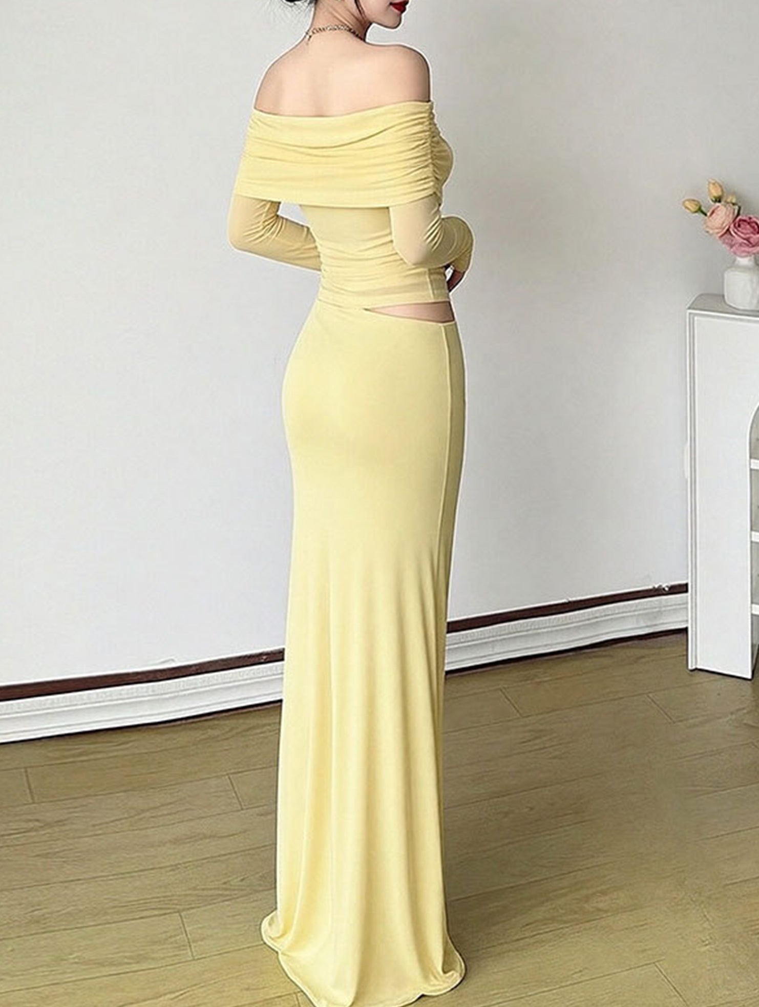 Elegant white French-style slim-fit dress by Christine Brewer, featuring a refined silhouette and classic design.