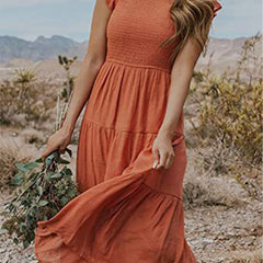 White cross-border sleeved dress by Christine Brewer, featuring solid color design and stylish long sleeves.