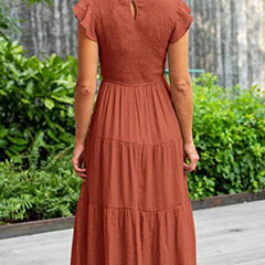 White sleeved dress by Christine Brewer featuring a solid color design and elegant cross-border style.