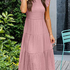 Solid white cross-border sleeved dress by Christine Brewer, featuring a chic, minimalist design with long sleeves and a comfortable fit.