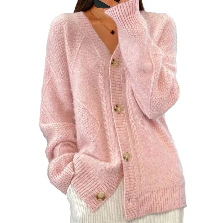 Adelina | Button-Front V-Neck Cardigan for Women