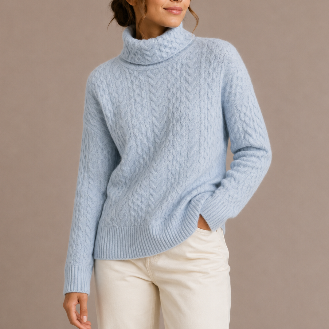Eleanora | Cable-Knit Chunky Knit Turtleneck Sweater for Women
