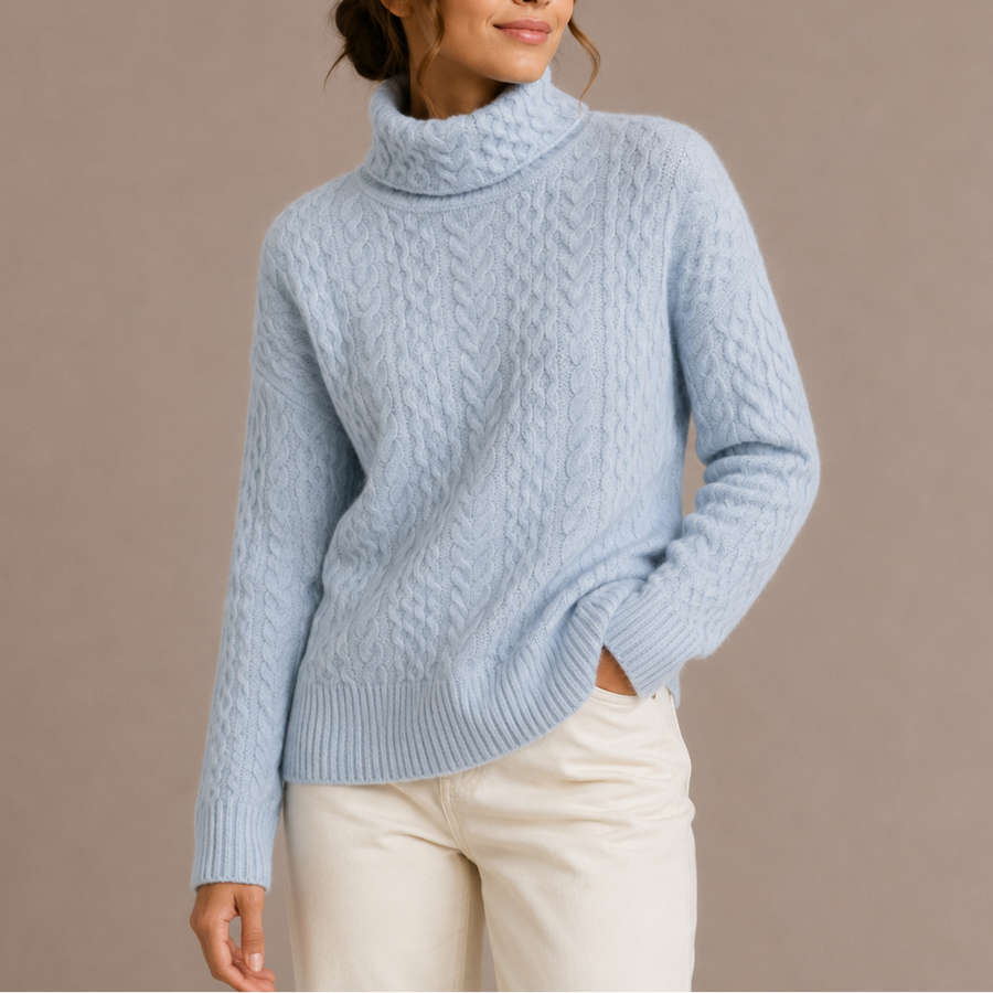 Eleanora | Cable-Knit Chunky Knit Turtleneck Sweater for Women