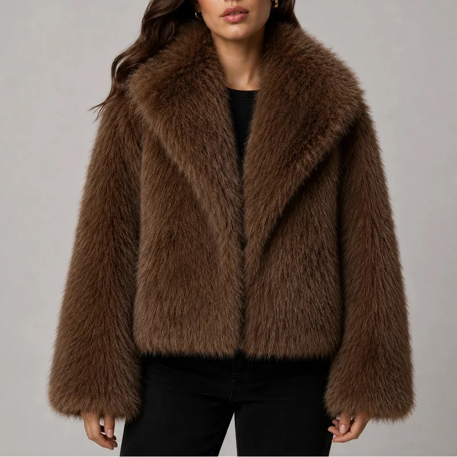 Cecily | Faux Fur Cropped Oversized Jacket for Women