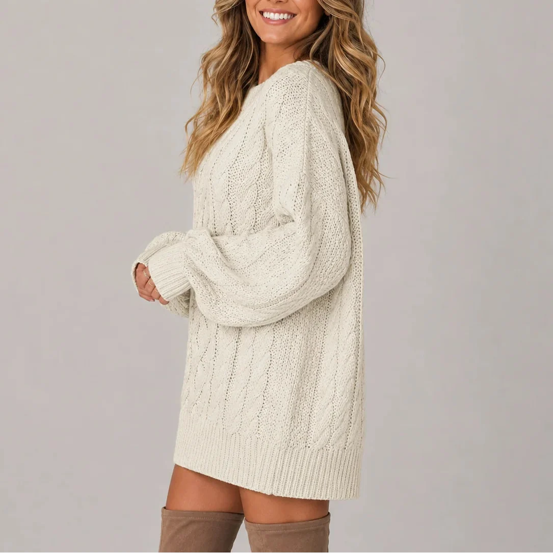Perpetua | Cable-Knit Long Sleeve Dress for Women