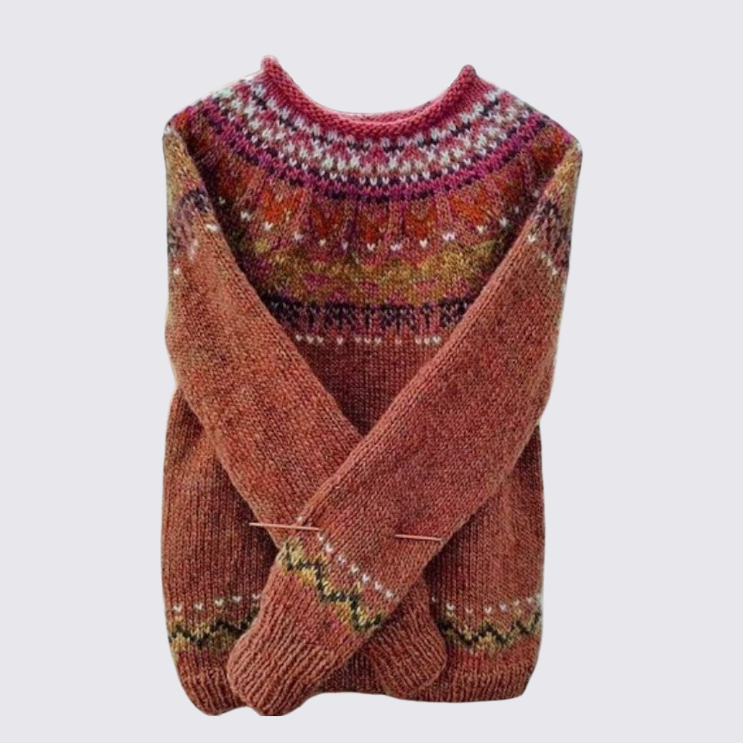Cassia | Fair Isle Crew Neck Sweater for Women