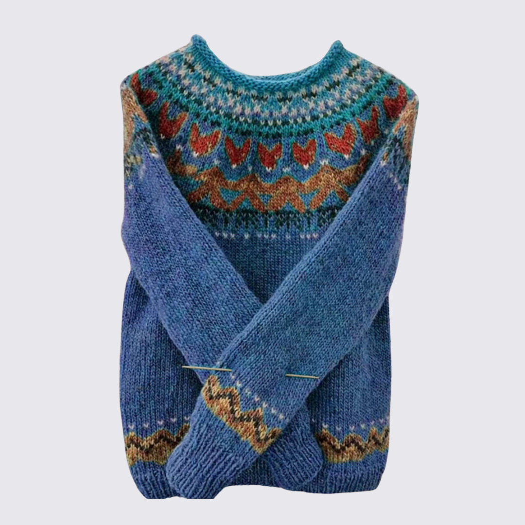 Cassia | Fair Isle Crew Neck Sweater for Women