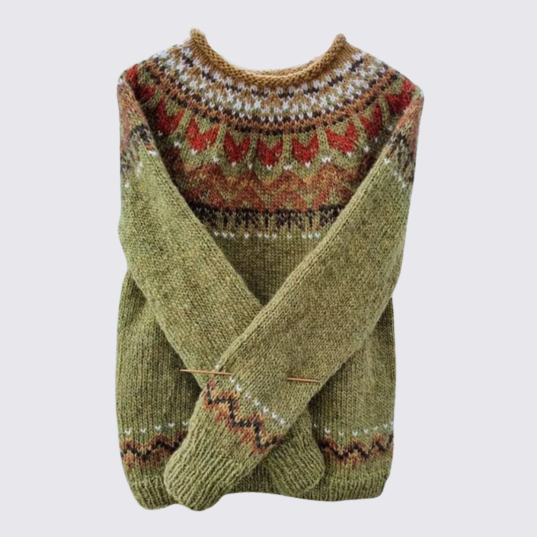 Cassia | Fair Isle Crew Neck Sweater for Women