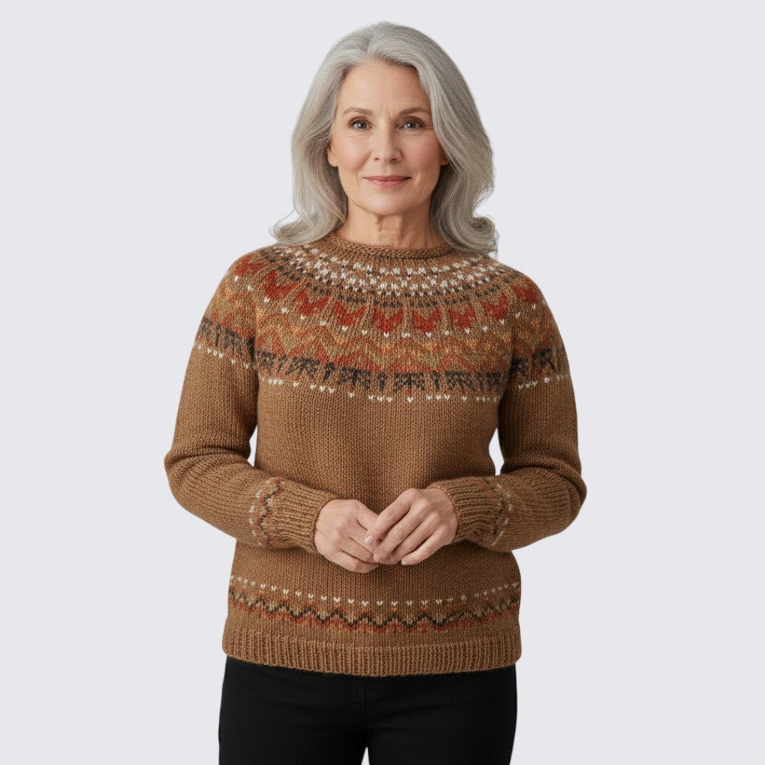 Cassia | Fair Isle Crew Neck Sweater for Women