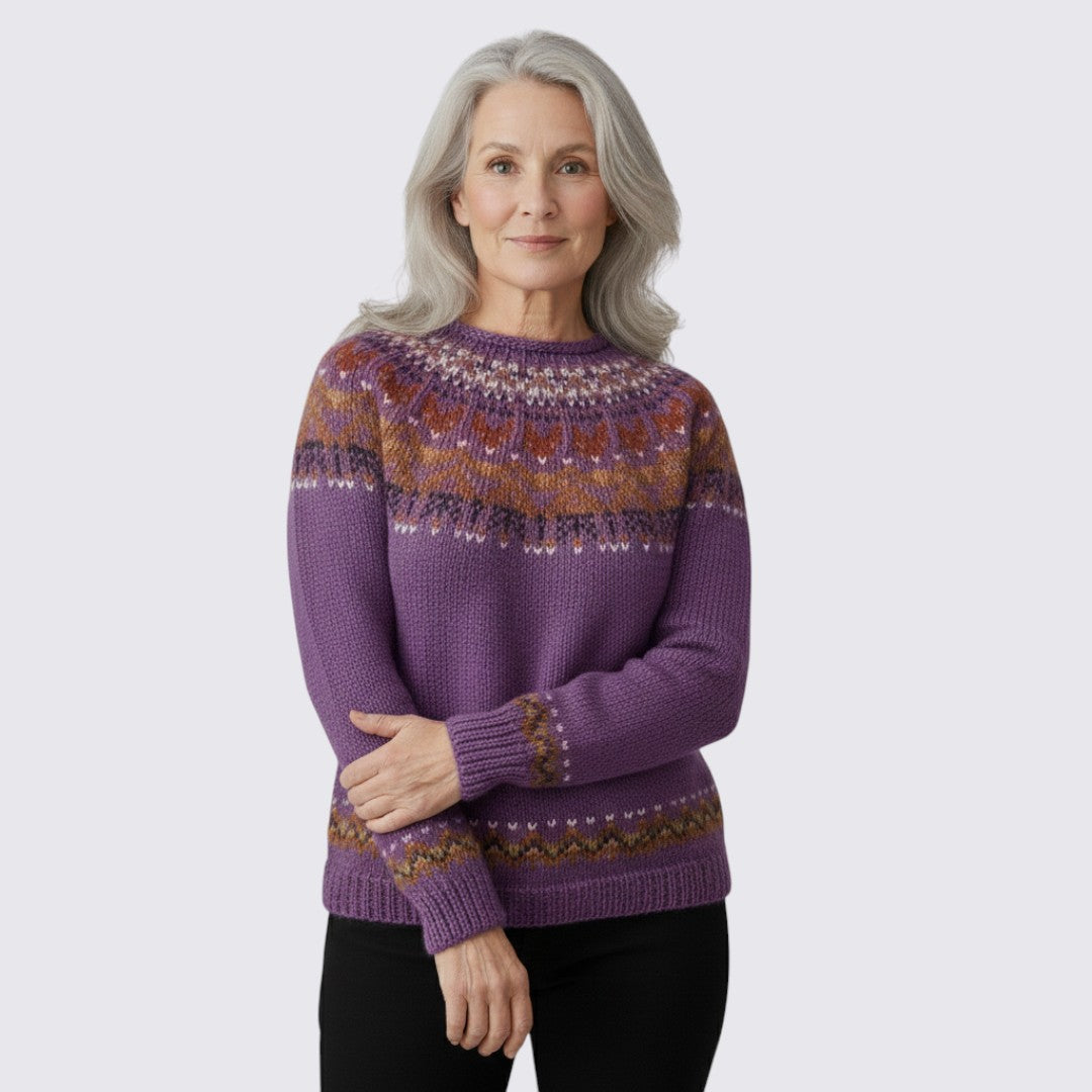 Cassia | Fair Isle Crew Neck Sweater for Women