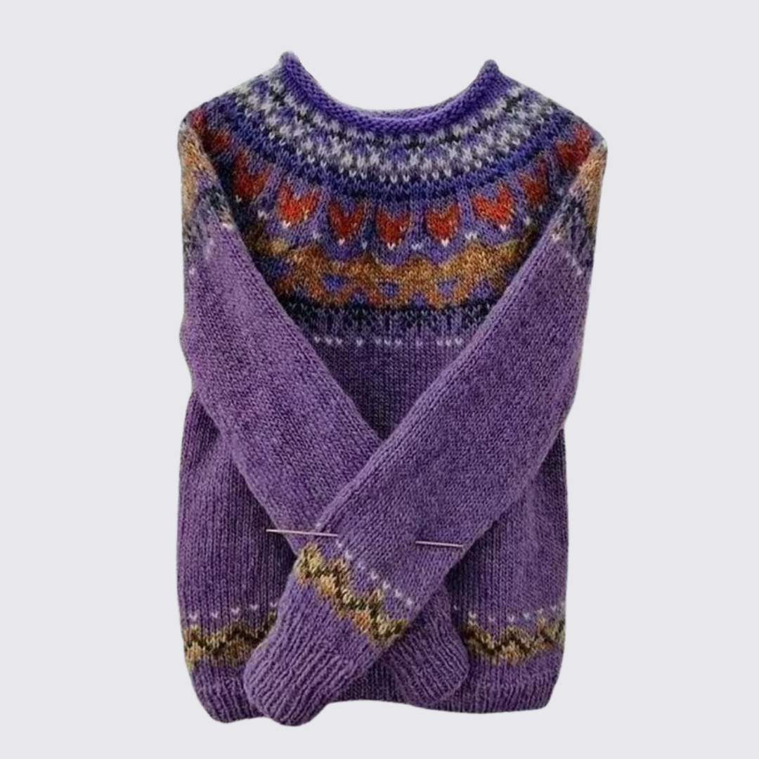 Cassia | Fair Isle Crew Neck Sweater for Women