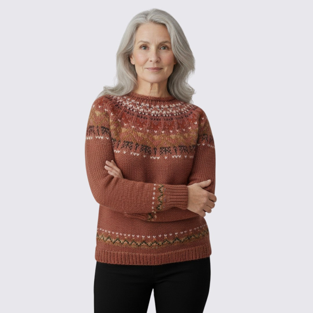 Cassia | Fair Isle Crew Neck Sweater for Women