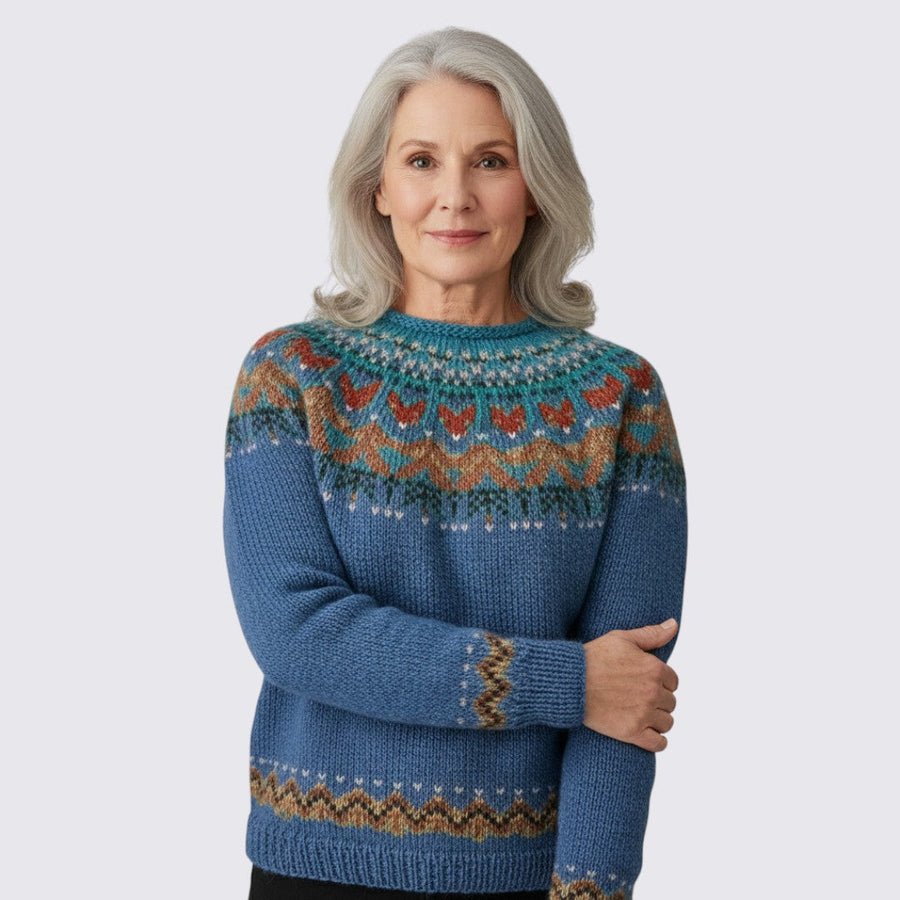 Cassia | Fair Isle Crew Neck Sweater for Women