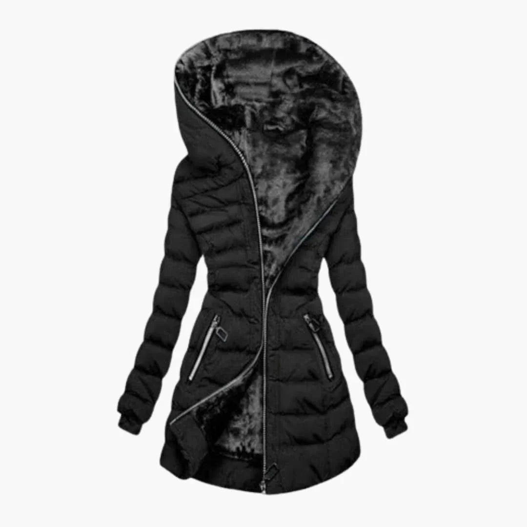 Janice | Faux Fur Quilted Hooded Puffer Jacket for Women