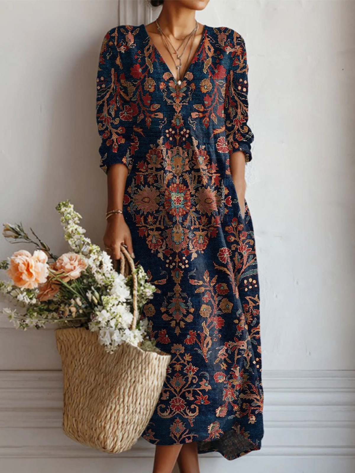 Alessia | Casual Dress Day Dress Women Pockets Relaxed Fit Loose Wrinkle Free Breathable Work