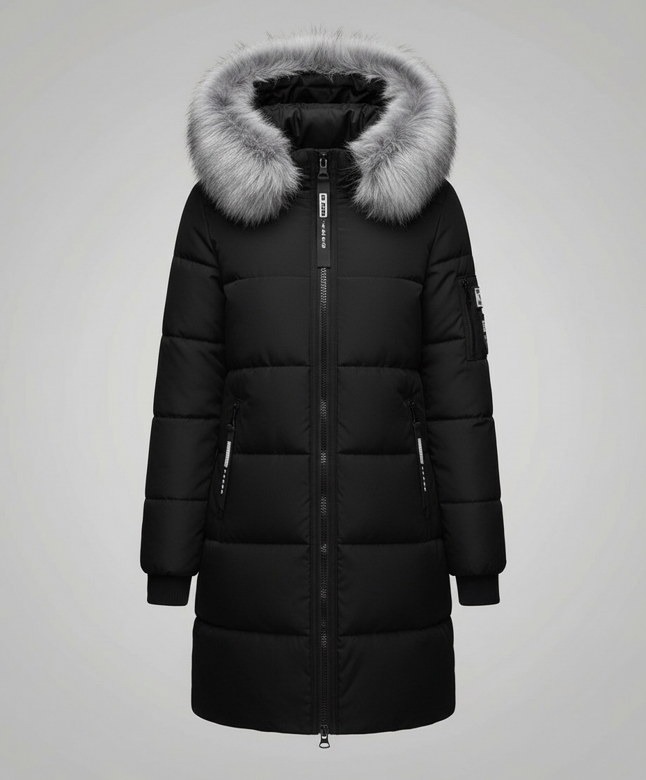 Christine Brewer Sadie cozy puffer jacket for women in Flora color, showcasing its stylish, insulated design for cold weather.