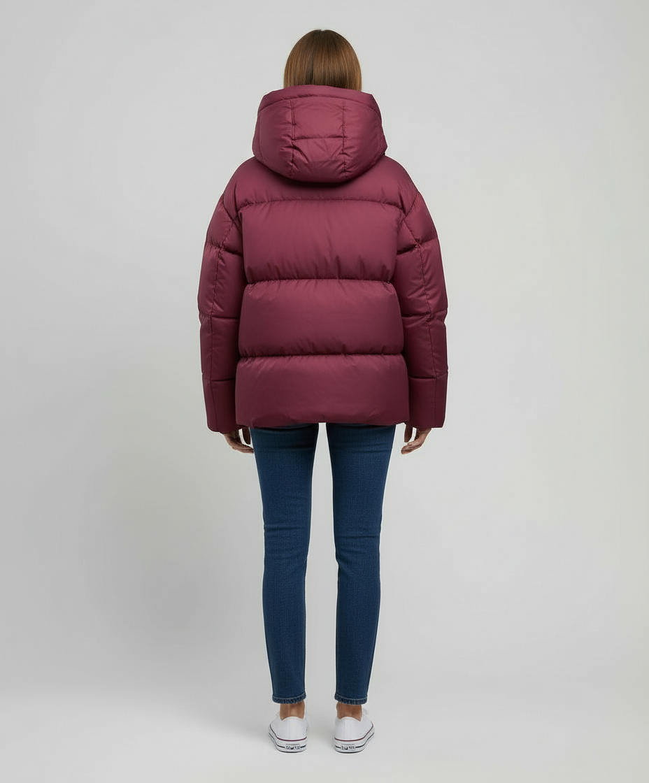 Christine Brewer Josephine cozy puffer jacket for women, shown in a stylish, insulated design perfect for cold weather.