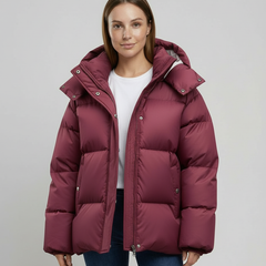 Christine Brewer Josephine cozy puffer jacket for women, shown in a stylish, insulated design perfect for cold weather.